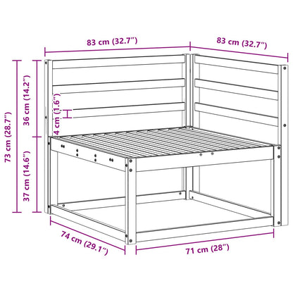 Outdoor Corner sofa White 83 x 83 x 73 cm