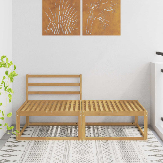 2 Piece Outdoor Footstool Polyester White