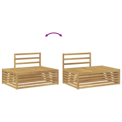 Outdoor End sofa White 115 x 83 x 73 cm Solid Acacia Wood