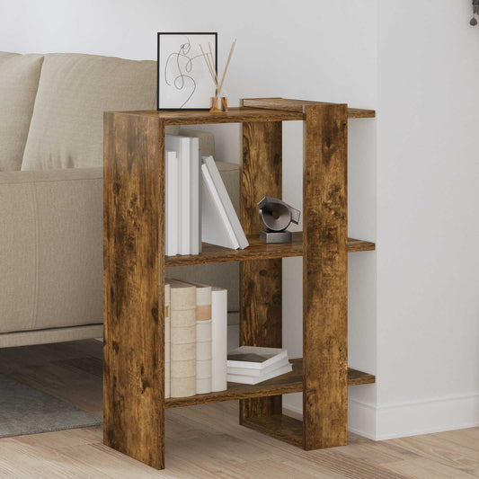 Bookshelf 2-Tier 52 x 25 x 71.5 cm Engineered Wood Smoked Oak