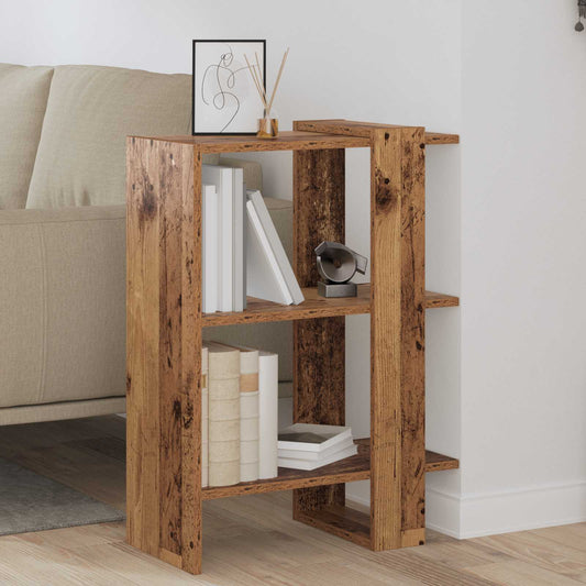 Bookshelf 2-Tier 52 x 25 x 71.5 cm Engineered Wood Old Wood