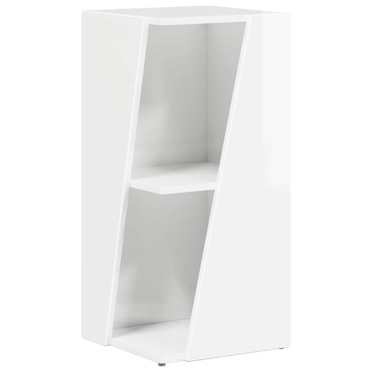 Side Shelf 33 x 32 x 70.5 cm Engineered Wood High Gloss White
