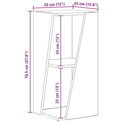 Side Shelf High Gloss White 33 x 32 x 70.5 cm Engineered Wood