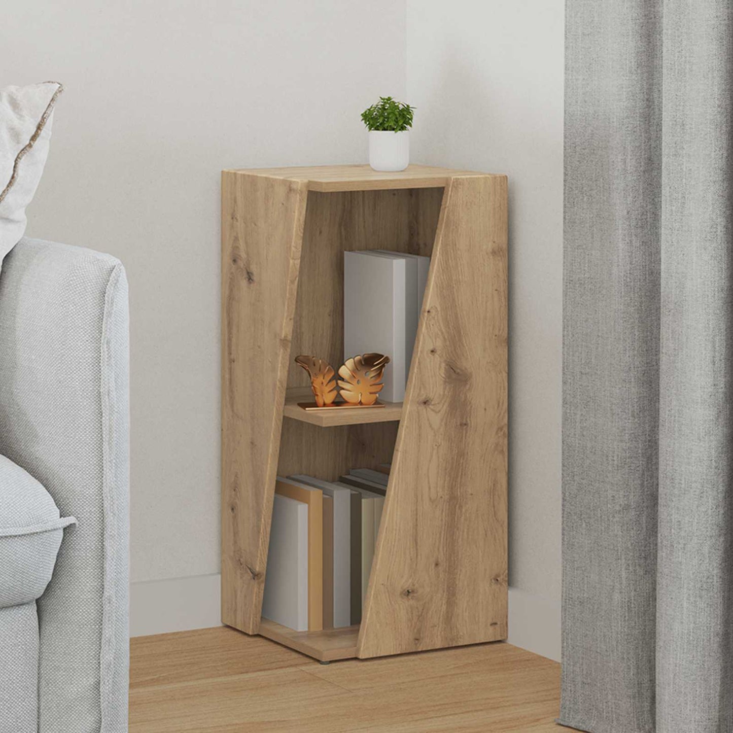 Side Shelf 33 x 32 x 70.5 cm Engineered Wood Artisan Oak