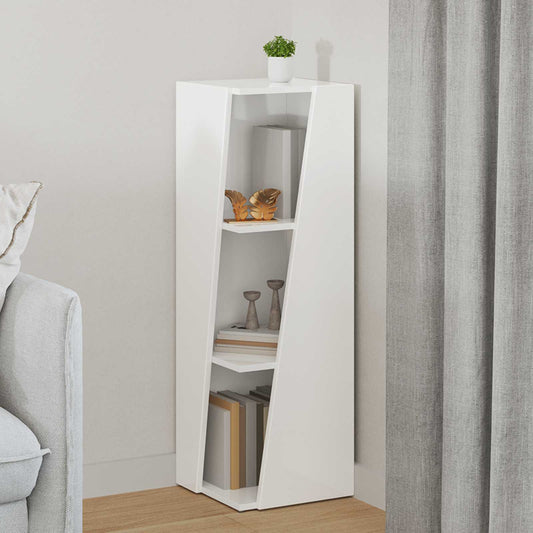 Side Shelf 33 x 32 x 100.5 cm Engineered Wood High Gloss White