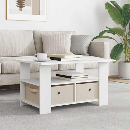 Coffee Table with Drawer White 77 x 55 x 42 cm Engineered Wood