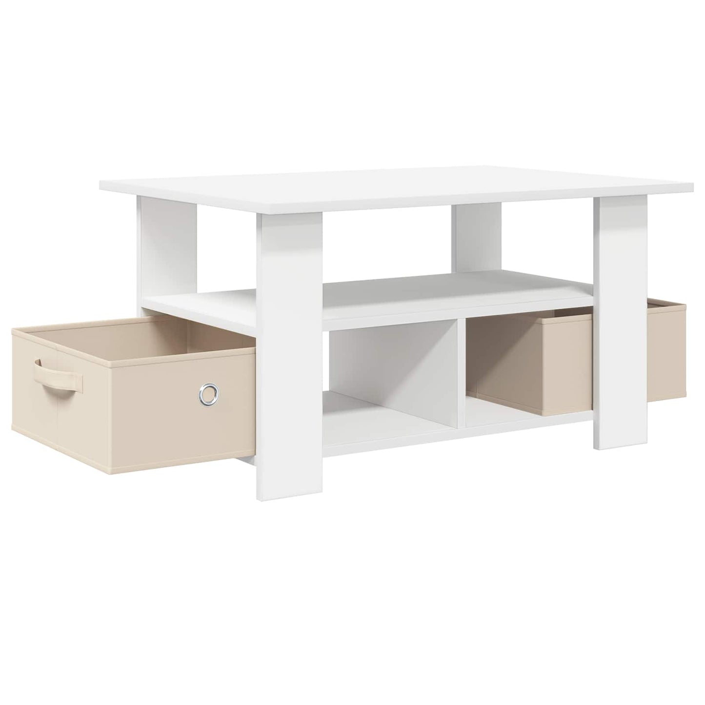 Coffee Table with Drawer White 77 x 55 x 42 cm Engineered Wood
