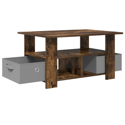 Coffee Table Smoked Oak 77 x 55 x 42 cm Engineered Wood