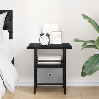 Bedside Table Black Oak 41 x 40 x 45 cm Engineered Wood