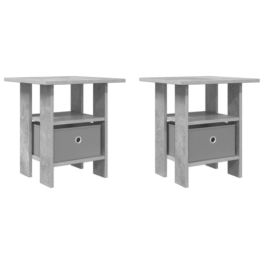Bedside Table 2 pcs Concrete Grey 41 x 40 x 45 cm