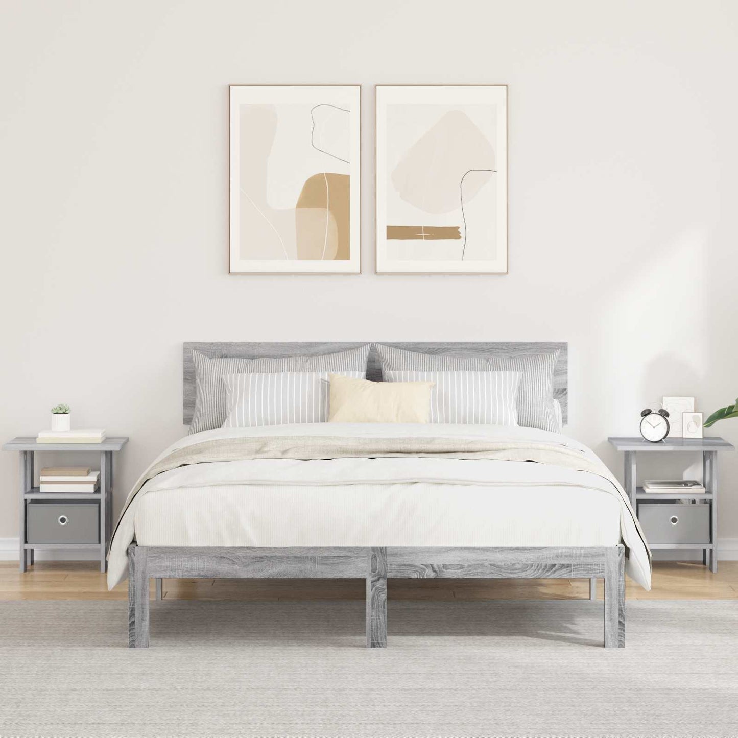 Bedside Table 2 pcs Grey Sonoma 41 x 40 x 45 cm Engineered Wood