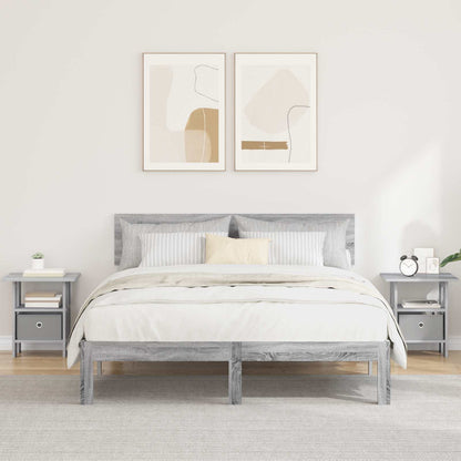 Bedside Table 2 pcs Grey Sonoma 41 x 40 x 45 cm Engineered Wood