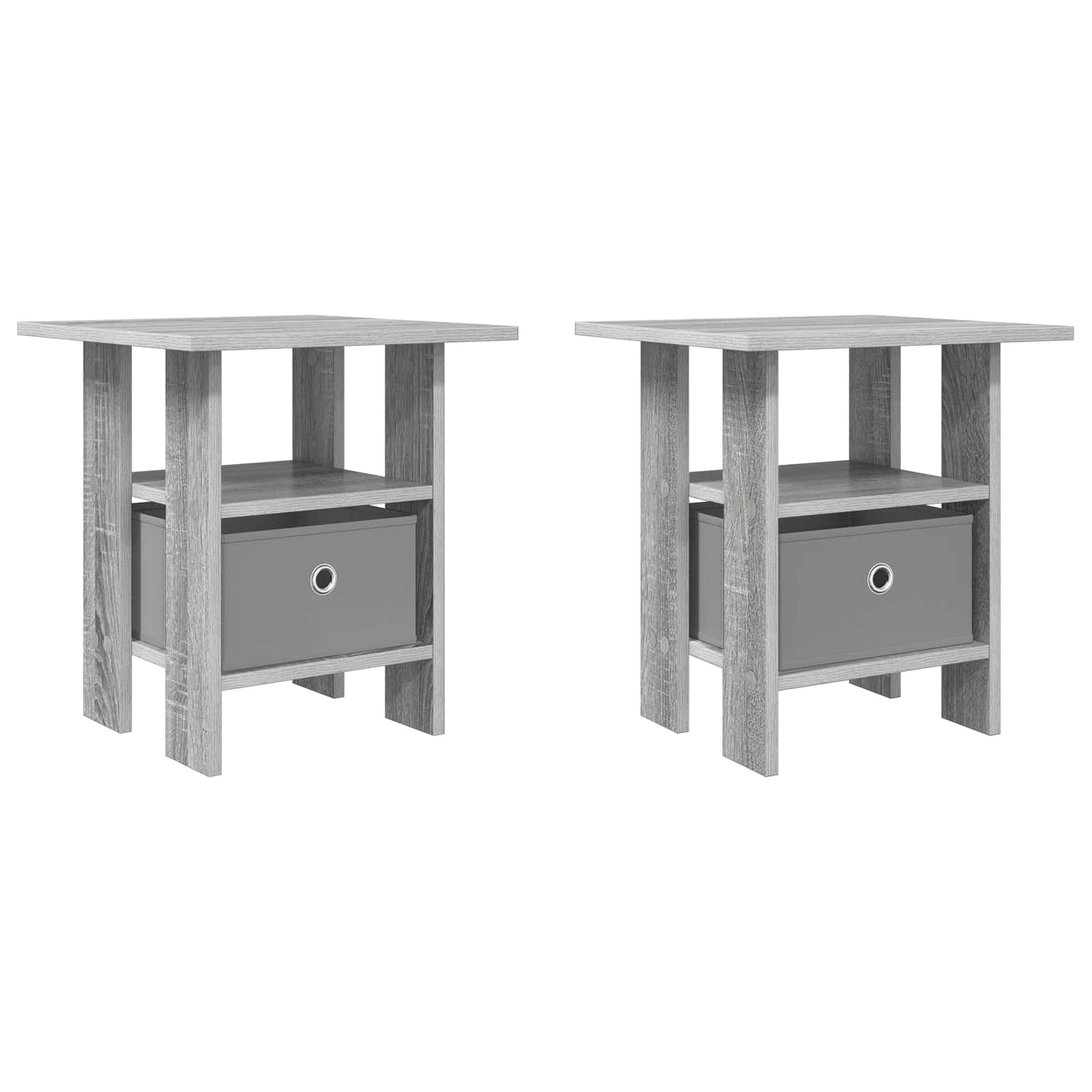 Bedside Table 2 pcs Grey Sonoma 41 x 40 x 45 cm Engineered Wood