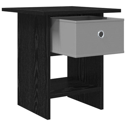 Bedside Table 2 pcs Black Oak 41 x 40 x 45 cm Engineered Wood