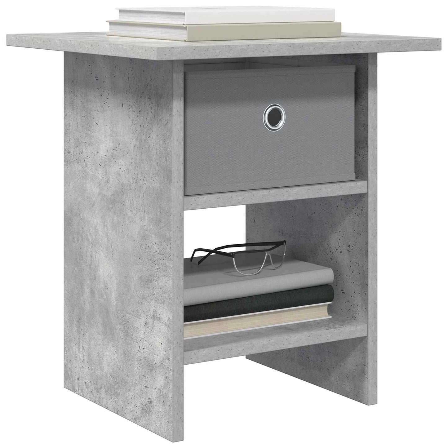 Bedside Table Concrete Grey 41 x 40 x 45 cm Engineered Wood