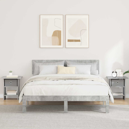 Bedside Table 2 pcs Concrete Grey 41 x 40 x 45 cm