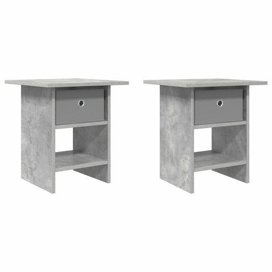Bedside Table 2 pcs Concrete Grey 41 x 40 x 45 cm