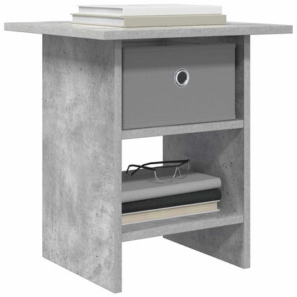Bedside Table with Drawer 2 pcs Concrete Grey 41 x 40 x 45 cm