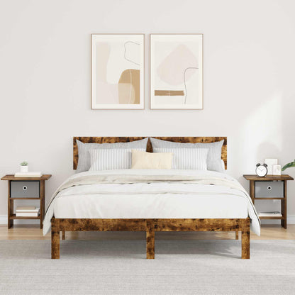 Bedside Table 2 pcs Smoked Oak 41 x 40 x 45 cm Engineered Wood