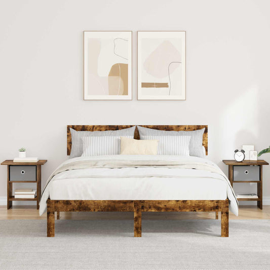 Bedside Table 2 pcs Smoked Oak 41 x 40 x 45 cm Engineered Wood