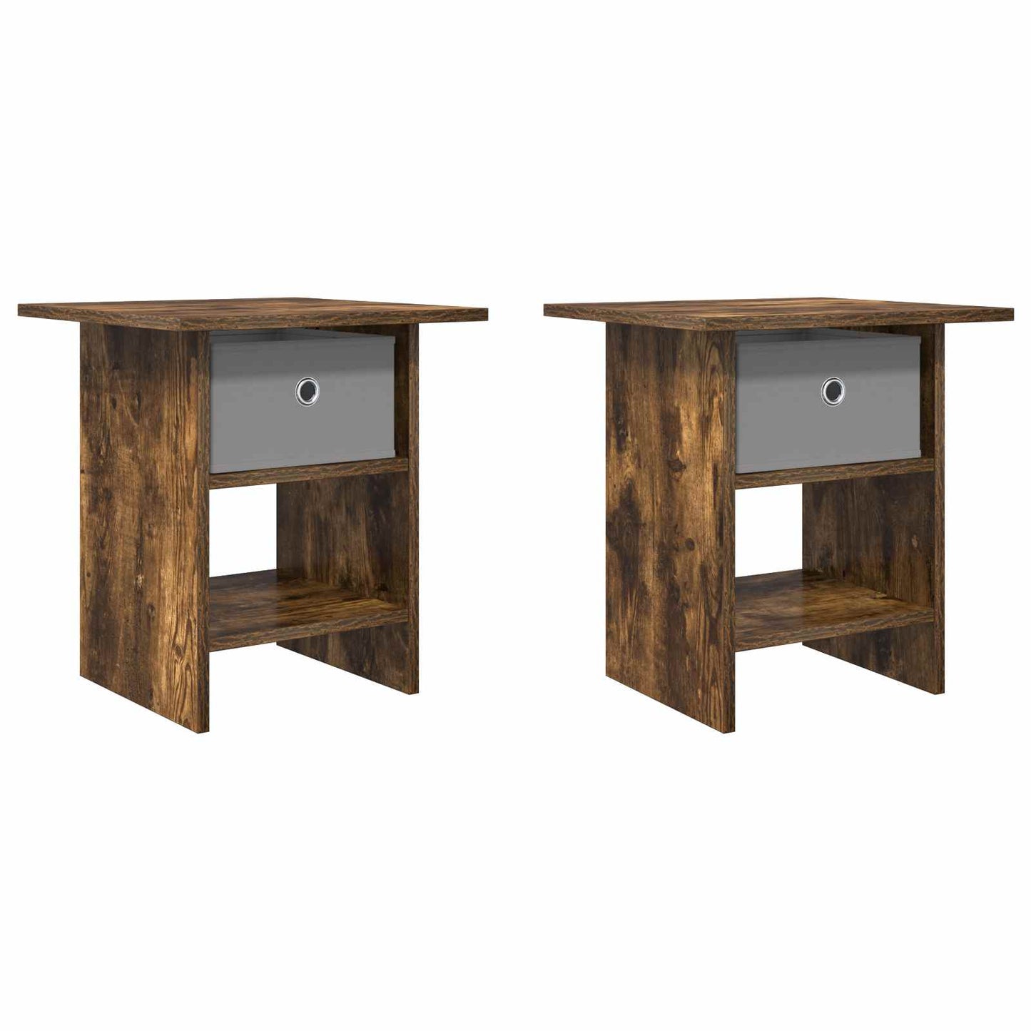 Bedside Table 2 pcs Smoked Oak 41 x 40 x 45 cm Engineered Wood