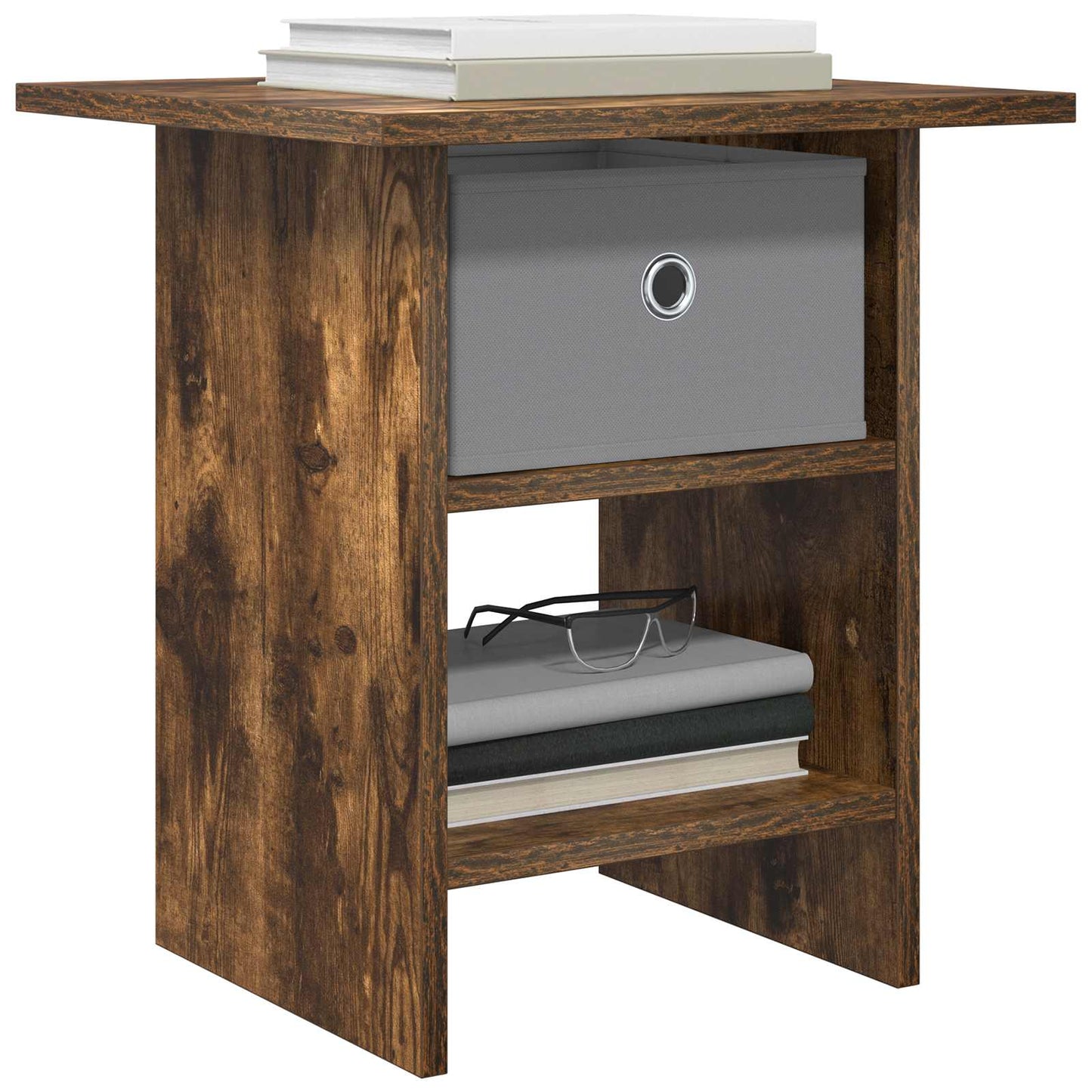 Bedside Table 2 pcs Smoked Oak 41 x 40 x 45 cm Engineered Wood