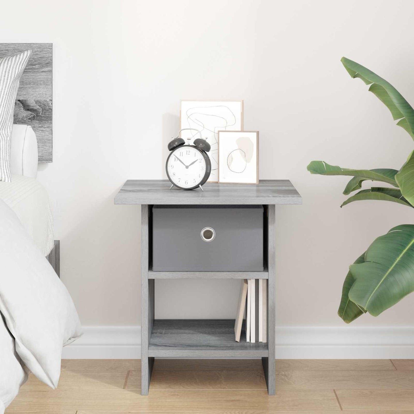 Bedside Table Grey Sonoma 41 x 40 x 45 cm Engineered Wood