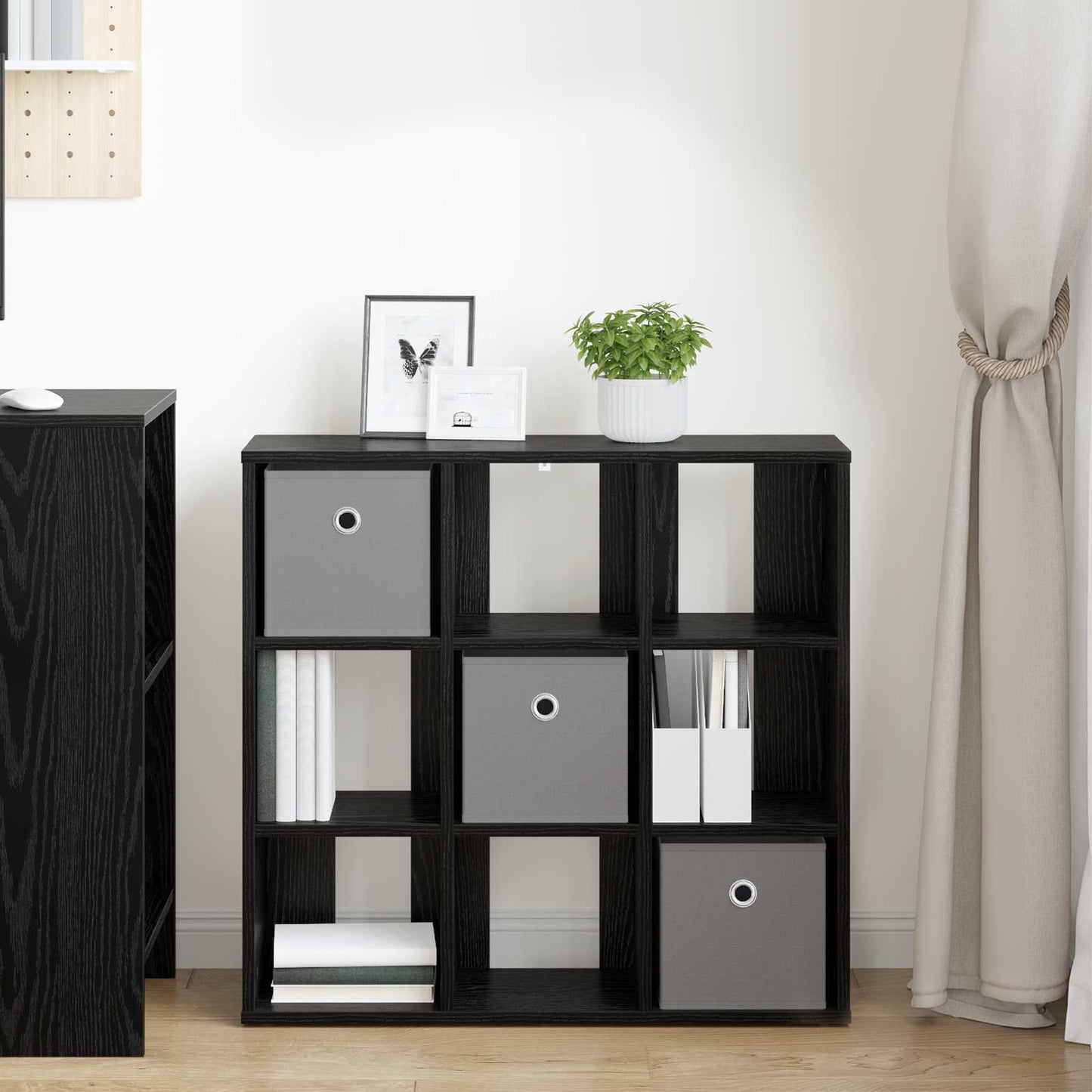 Sideboard with Drawer Black Oak 73.5 x 24 x 69.5 cm