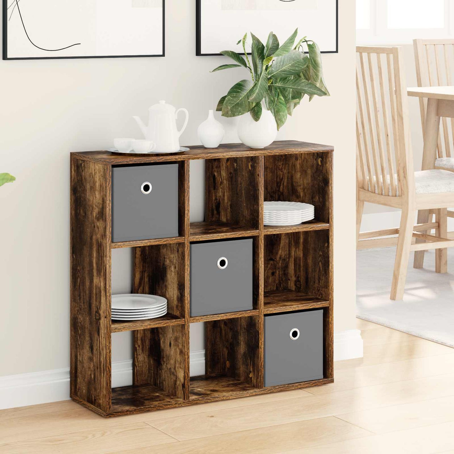 Sideboard with Drawer Smoked Oak 73.5 x 24 x 69.5 cm