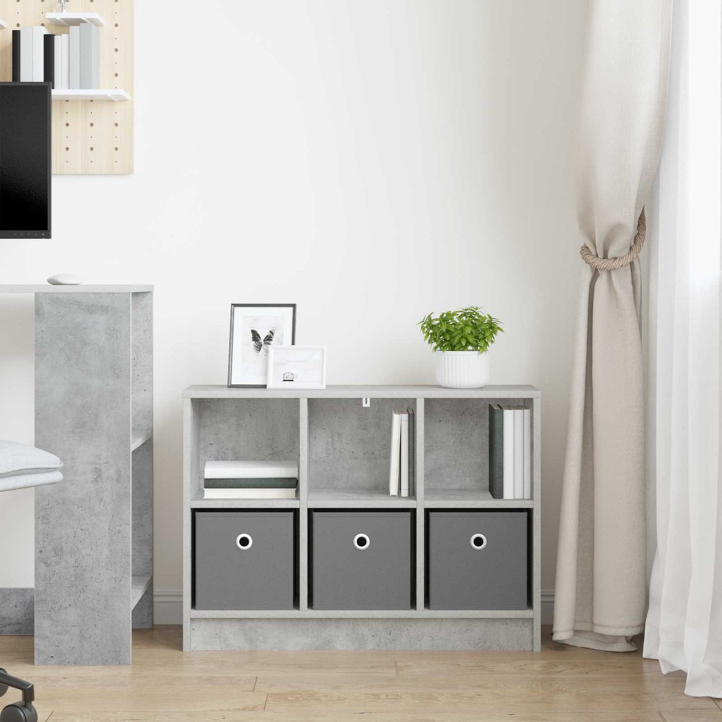 Sideboard with Drawer Concrete Grey 73.5 x 22.5 x 53.5 cm