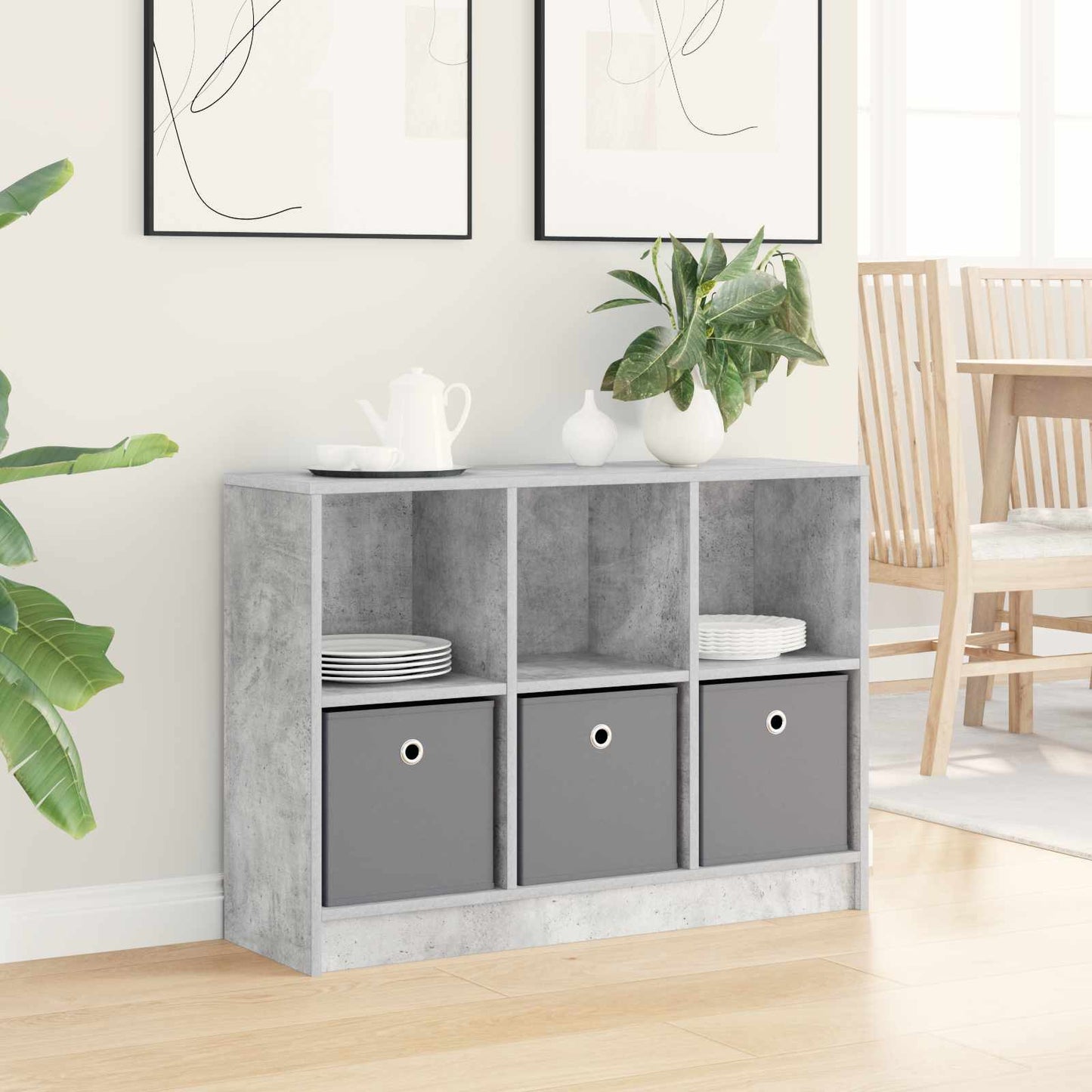 Sideboard with Drawer Concrete Grey 88.5 x 27.5 x 63.5 cm