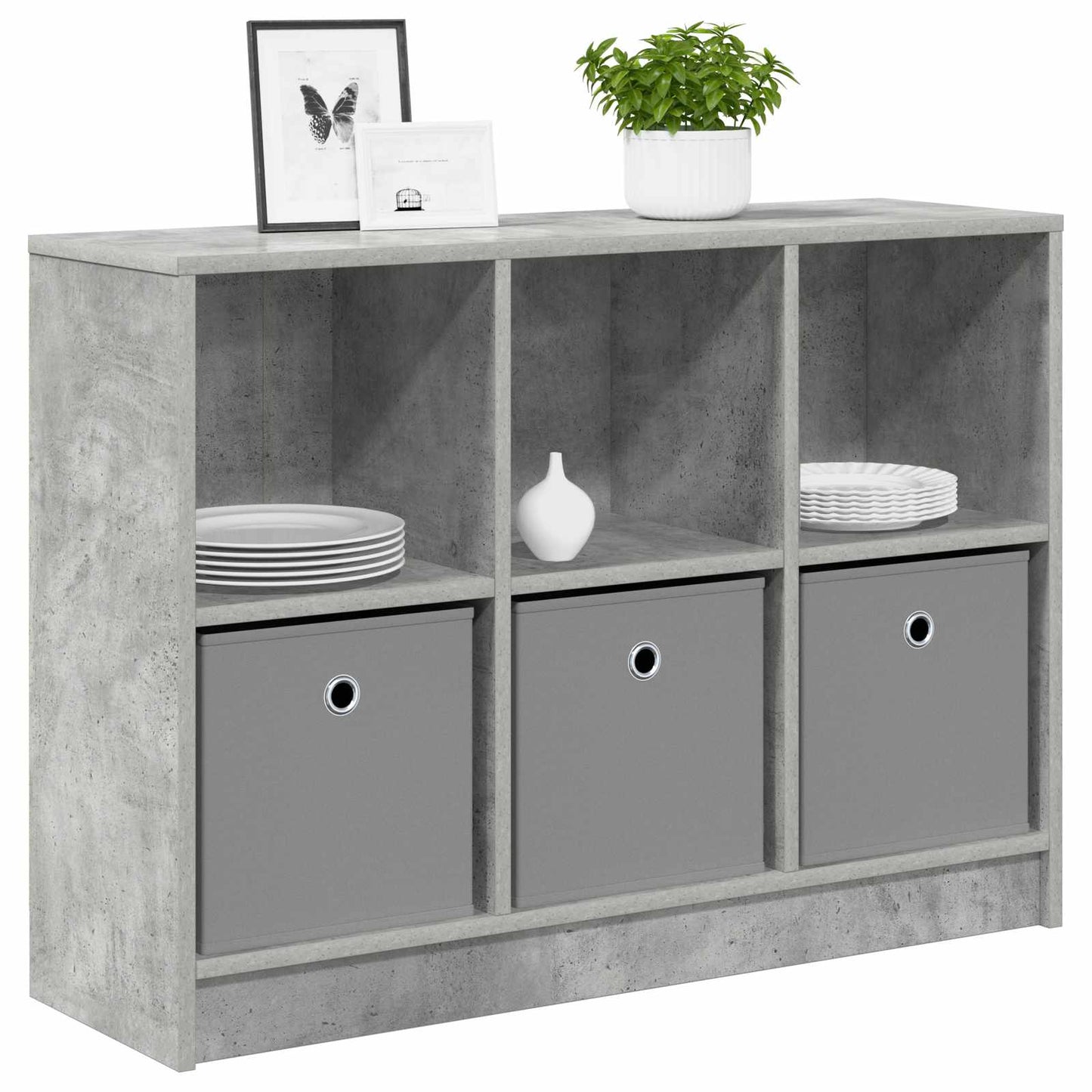 Sideboard with Drawer Concrete Grey 88.5 x 27.5 x 63.5 cm