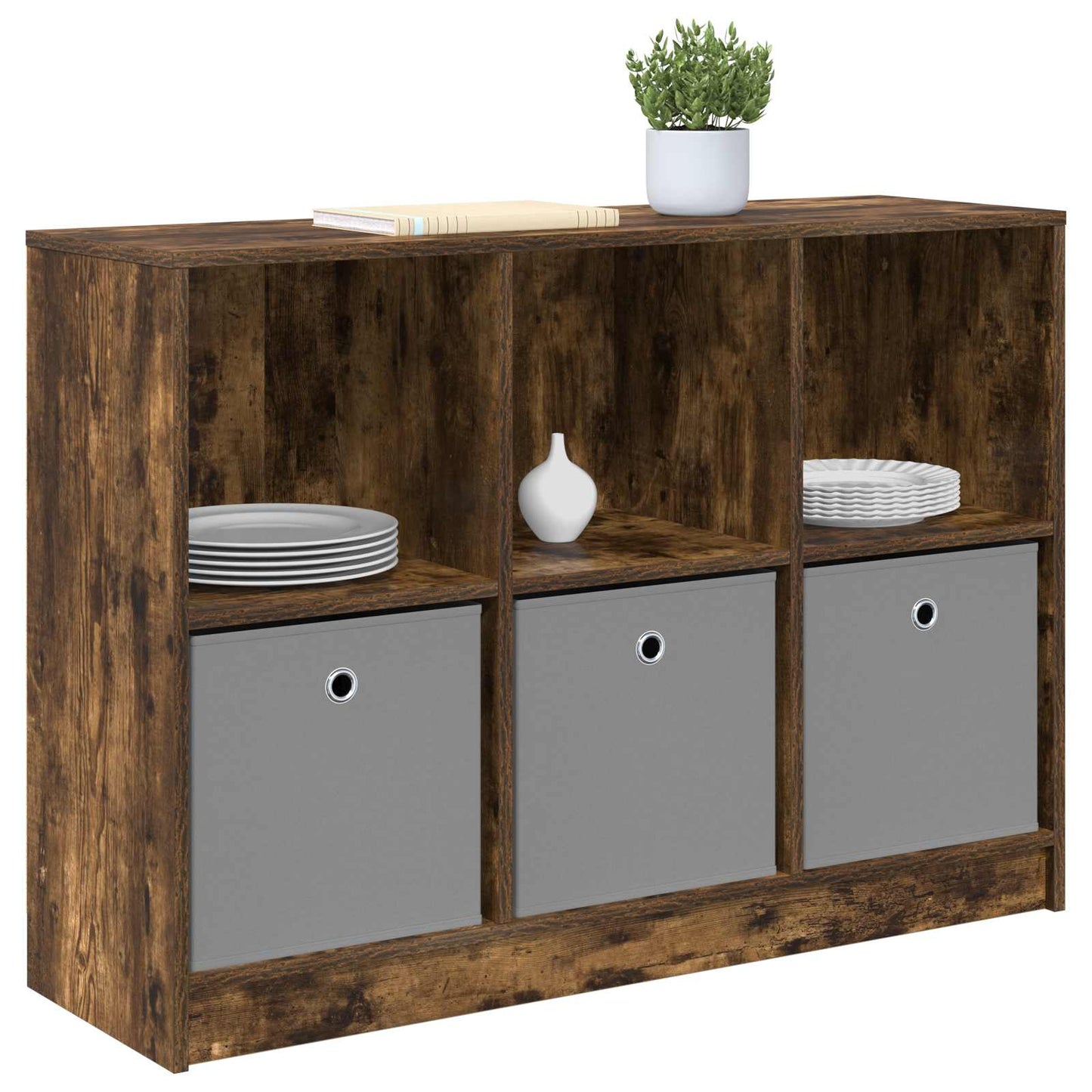 Sideboard with Drawer Smoked Oak 102 x 32 x 73.5 cm