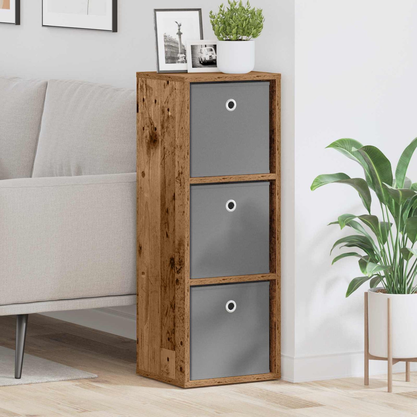 Sideboard with Drawer Old Wood 30.5 x 27 x 84.5 cm