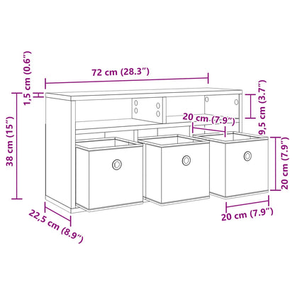 Lowboard with Drawer Sonoma Oak 72 x 22.5 x 38 cm