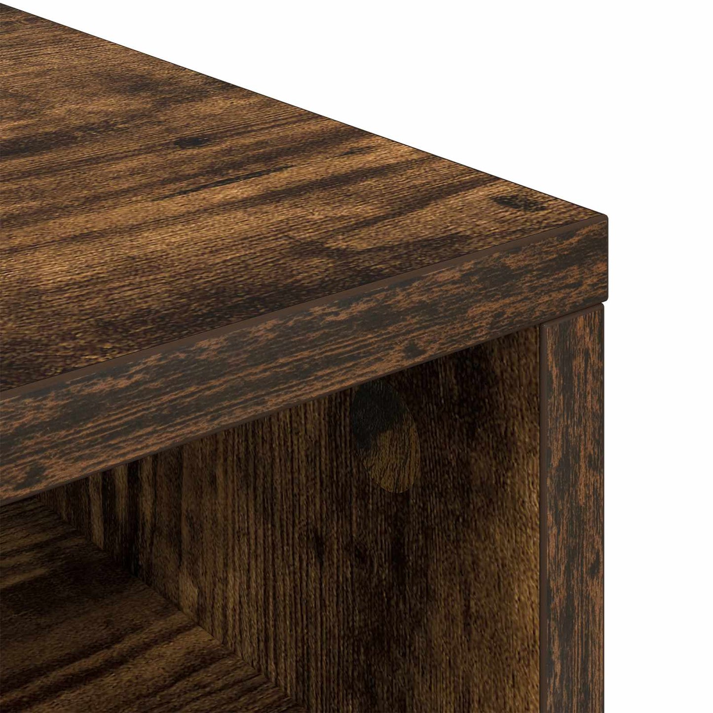 Lowboard with Drawer Smoked Oak 87 x 27.5 x 43 cm