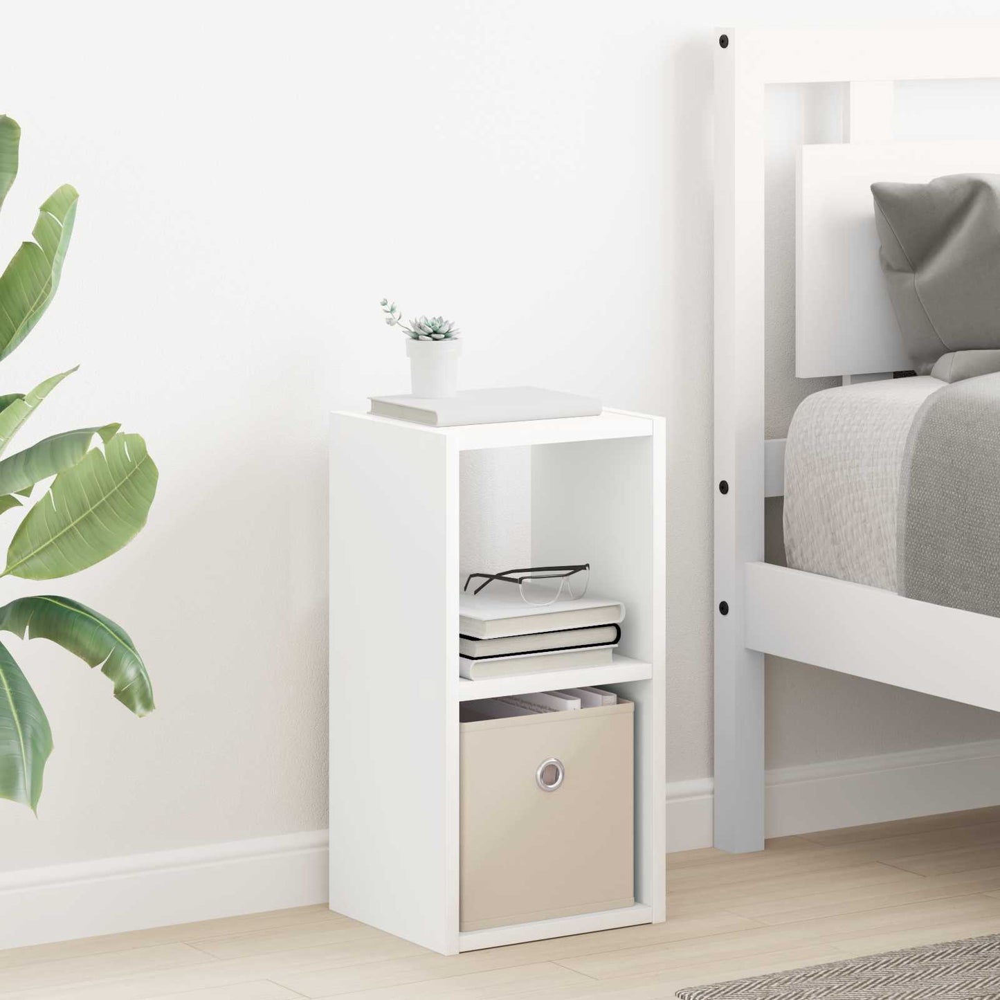 Bedside Table White 25.5 x 22 x 49.5 cm Engineered Wood