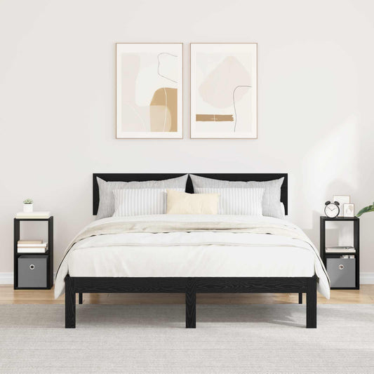 Bedside Table 2 pcs Black Oak 25.5 x 22 x 49.5 cm