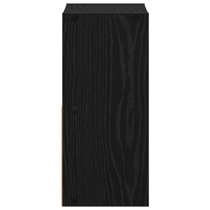 Bedside Table with Drawer 2 pcs Black Oak 25.5 x 22 x 49.5 cm
