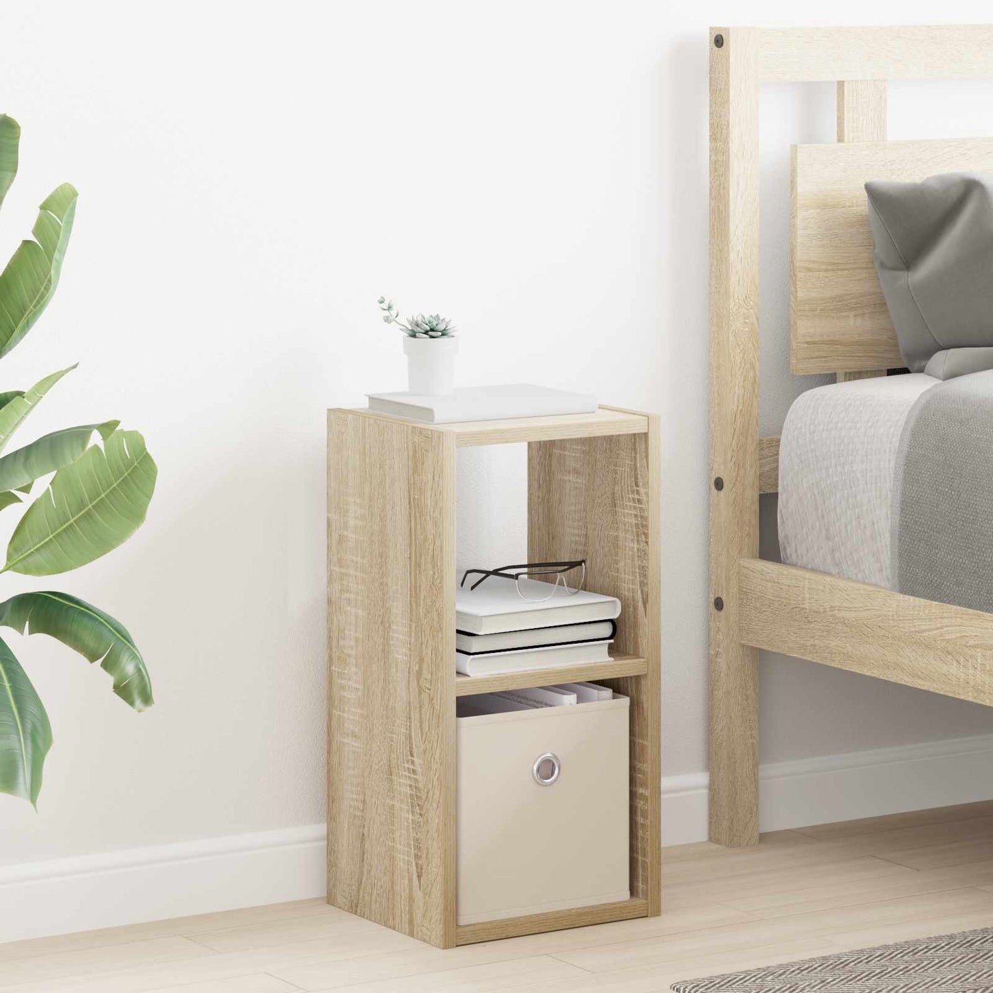 Bedside Table with Drawer 2 pcs Sonoma Oak 25.5 x 22 x 49.5 cm
