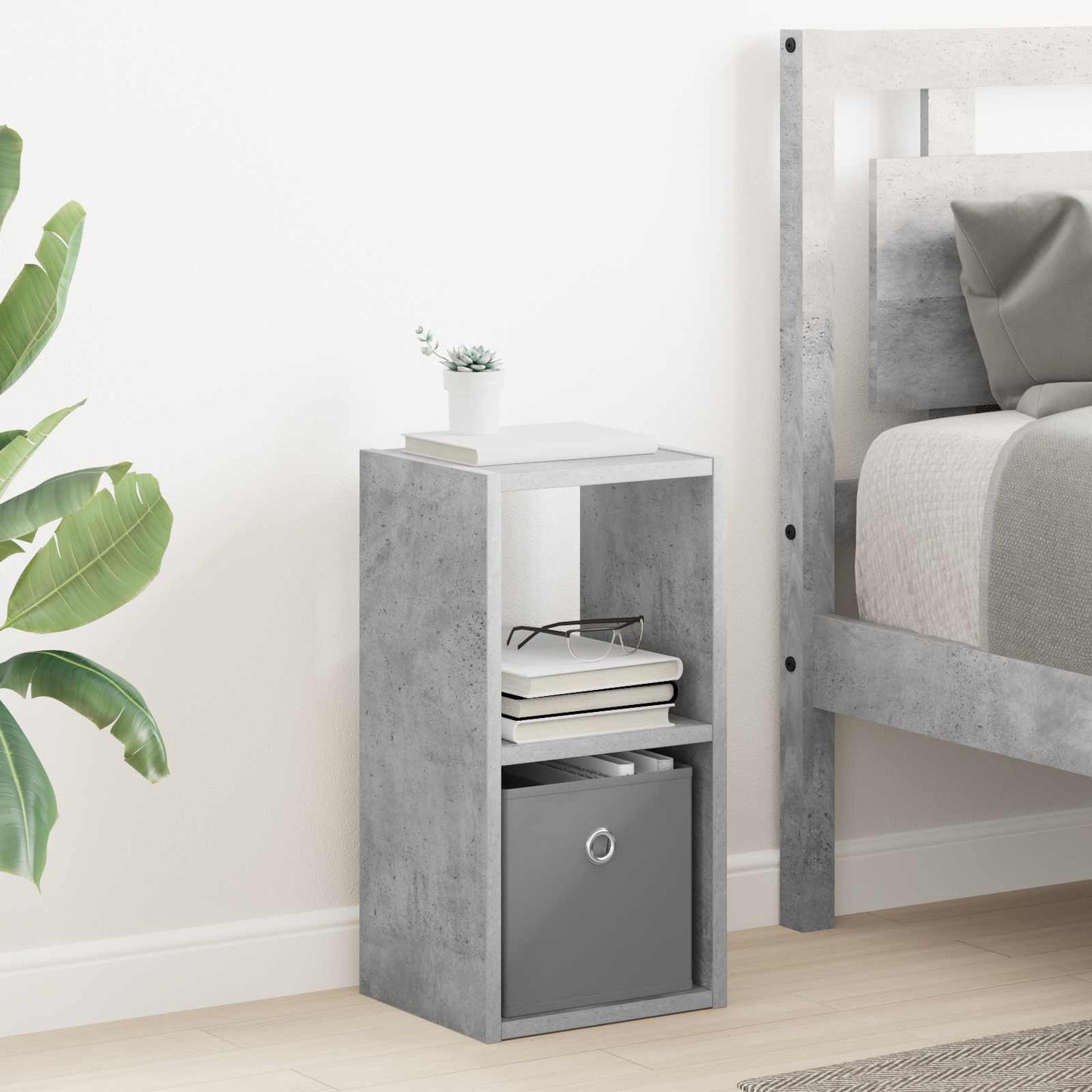 Bedside Table Concrete Grey 25.5 x 22 x 49.5 cm Engineered Wood