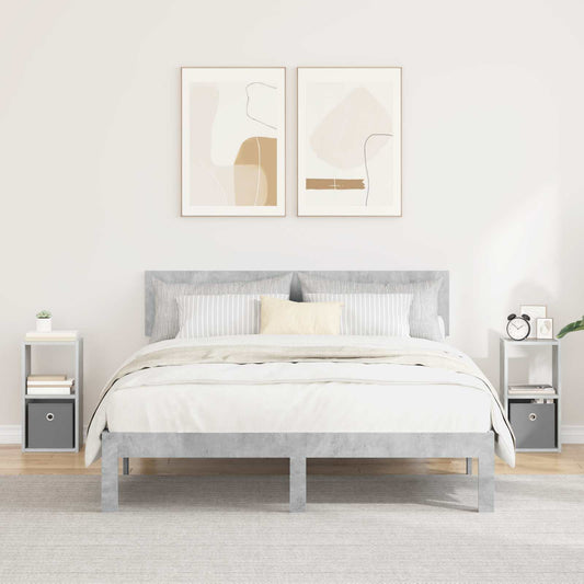 Bedside Table 2 pcs Concrete Grey 25.5 x 22 x 49.5 cm