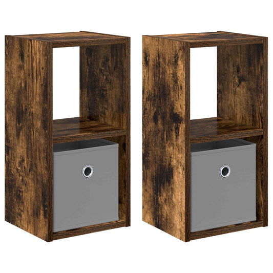 Bedside Table 2 pcs Smoked Oak 25.5 x 22 x 49.5 cm