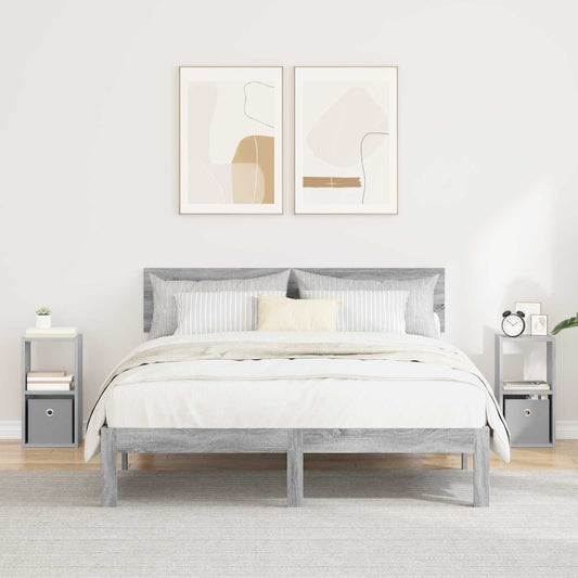 Bedside Table 2 pcs Grey Sonoma 25.5 x 22 x 49.5 cm