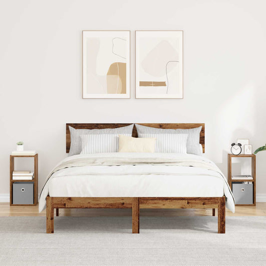 Bedside Table 2 pcs Old Wood 25.5 x 22 x 49.5 cm