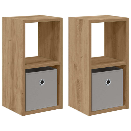 Bedside Table 2 pcs Artisan Oak 25.5 x 22 x 49.5 cm