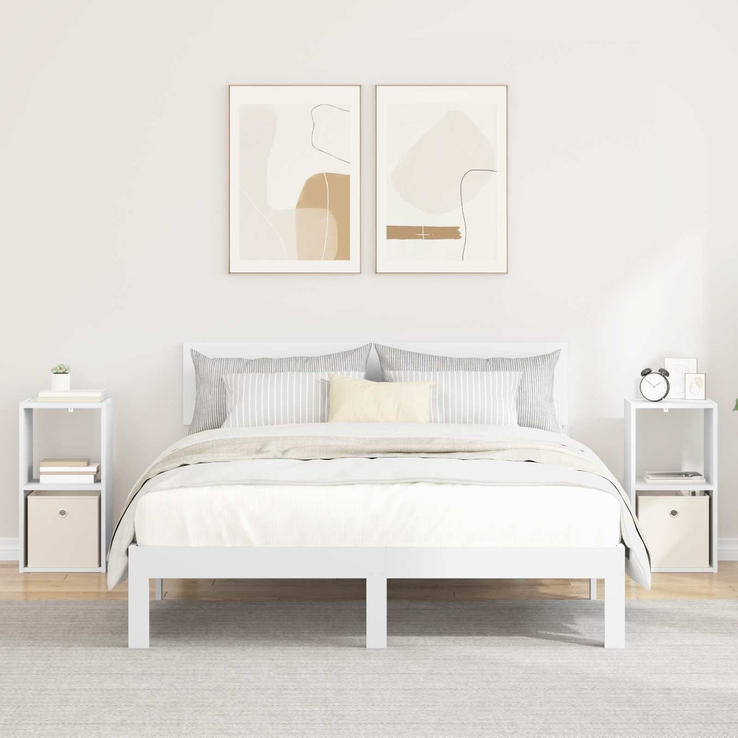 Bedside Table 2 pcs White 30.5 x 27 x 59.5 cm Engineered Wood