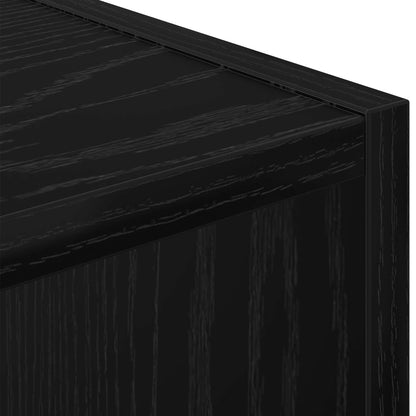 Bedside Table Black Oak 30.5 x 27 x 59.5 cm Engineered Wood