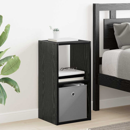 Bedside Table Black Oak 30.5 x 27 x 59.5 cm Engineered Wood