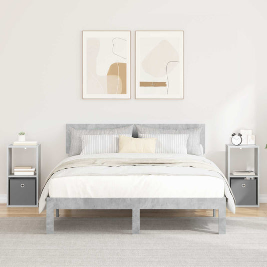 Bedside Table 2 pcs Concrete Grey 30.5 x 27 x 59.5 cm